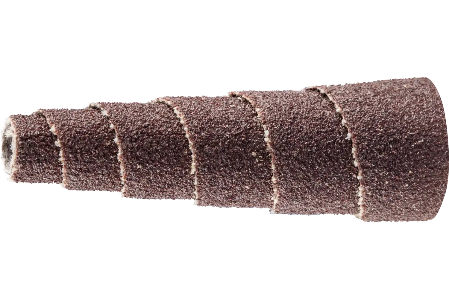 Picture of Pferd Cartridge Roll, 1/2" x 1-1/2, 1/8" Arbor, Tapered shape, 120 Grit, Aluminum oxide
